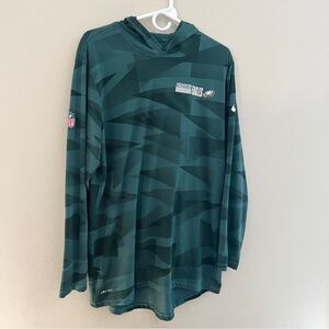 Philadelphia Eagles NFL Hooded Shirt Men’s L Green Long Sleeve Lightweight